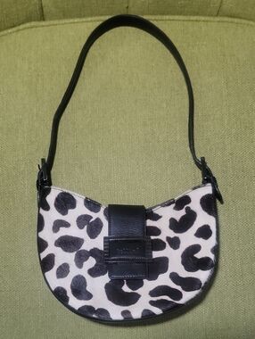 Bettina Black/brown and White Leopard Print Shoulder Bag